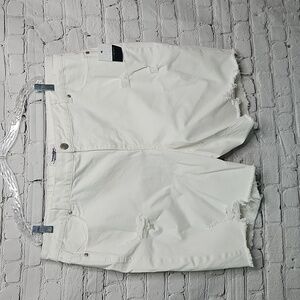 Eloquii White Distressed Denim Cutoff Shorts Size 20